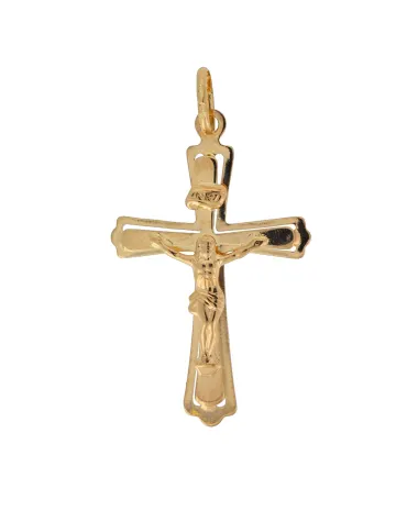 9CT Y/G FLAT CRUCIFIX 024